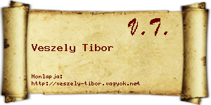 Veszely Tibor névjegykártya